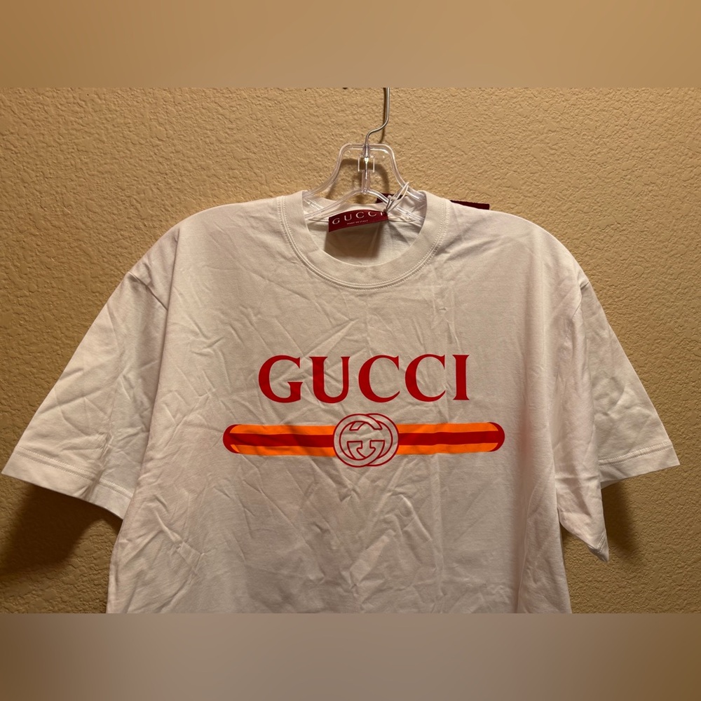 New Authentic Gucci Logo T Shirt White Size S Oversized / US L - Picture 6 of 9